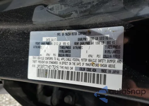 2017 Mazda Cx-3 Touring z USA, uszkodzony, nr VIN JM1DKFC71H0175215